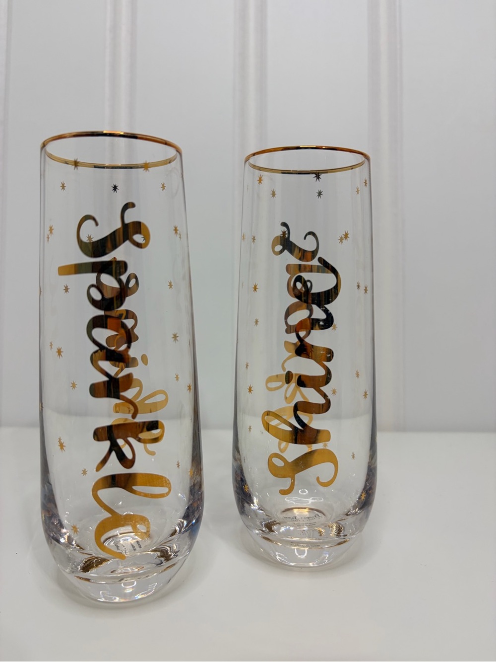 Draper James Gold Script Toasting Flute Pair